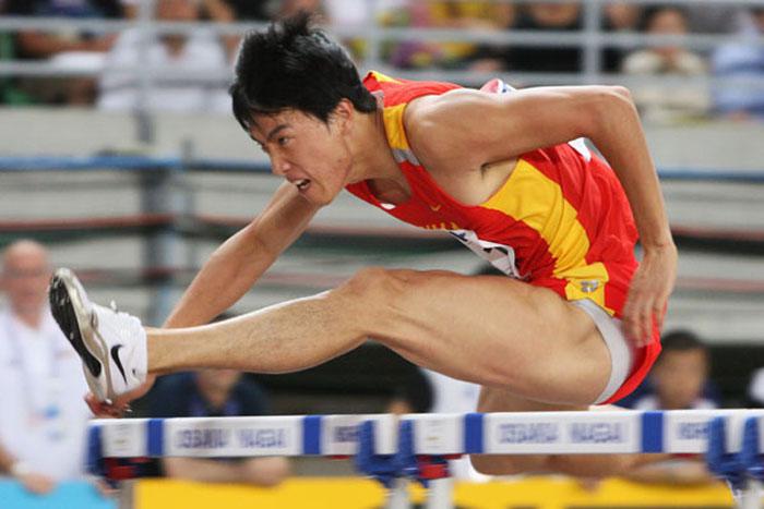 OSAKA, JAPAN - AUGUST 31:  Xiang Liu of China competes en route to a gold medal win in the Men's 110m Hurdles Final on day seven of the 11th IAAF World Athletics Championships on August 31, 2007 at the Nagai Stadium in Osaka, Japan.  (Photo by Andy Lyons/Getty Images) *** Local Caption *** Xiang Liu