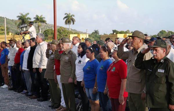 Los Comandantes de la Revolución Ramiro Valdés Menéndez y Guillermo García Frías, y Miguel Díaz-Canel Bermúdez, integrante del Buró Político del Partido Comunista de Cuba y Primer Vicepresidente de los Consejos de Estados y de Ministros, presidieron el acto central nacional por el aniversario 60 de la excarcelación de Fidel y los Moncadistas del mal llamado Presidio Modelo, efectuado en la Isla de la Juventud, Cuba, el 15 de mayo de 2015