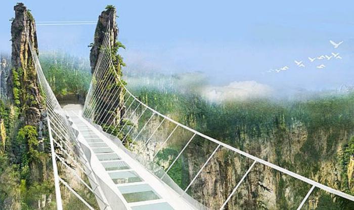 puente con fondo de vidrio en China