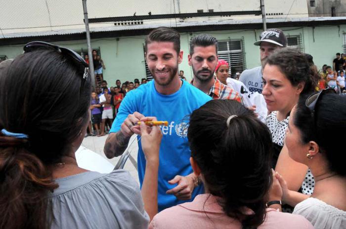 Sergio Ramos, segundo capitán del Real Madrid en la Habana Vieja.