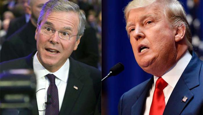 Los aspirantes a candidato republicano a la Casa Blanca, Jeb Bush (Izquierda) y Dondald Trump.