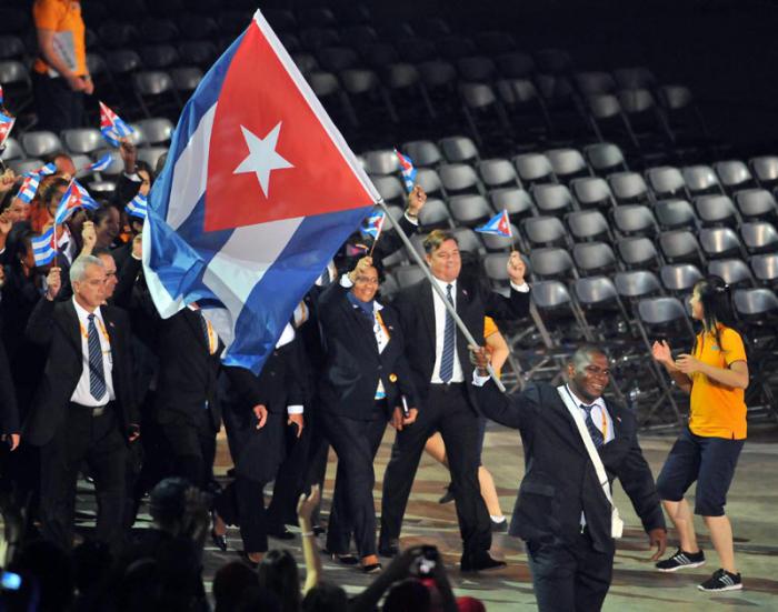 inaguracion de los juegos panamericanos toronto 2015 delegacion cubana abanderado mijain lopez
