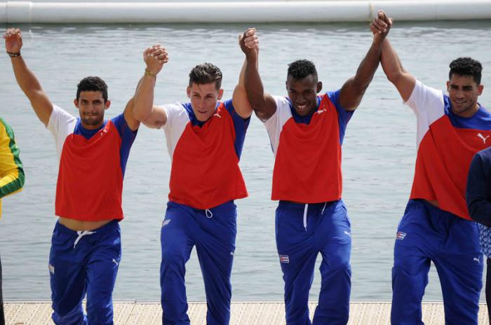 canotaje cubano ganó hoy el K-4 a mil metros para hombres de los XVII Juegos Panamericanos