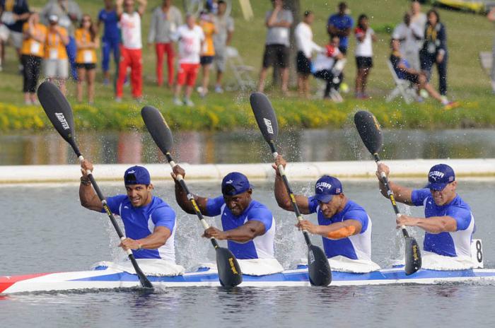 canotaje cubano ganó hoy el K-4 a mil metros para hombres de los XVII Juegos Panamericanos