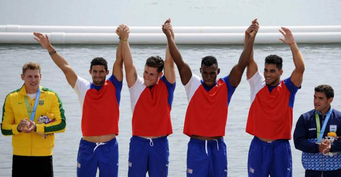 canotaje cubano ganó hoy el K-4 a mil metros para hombres de los XVII Juegos Panamericanos