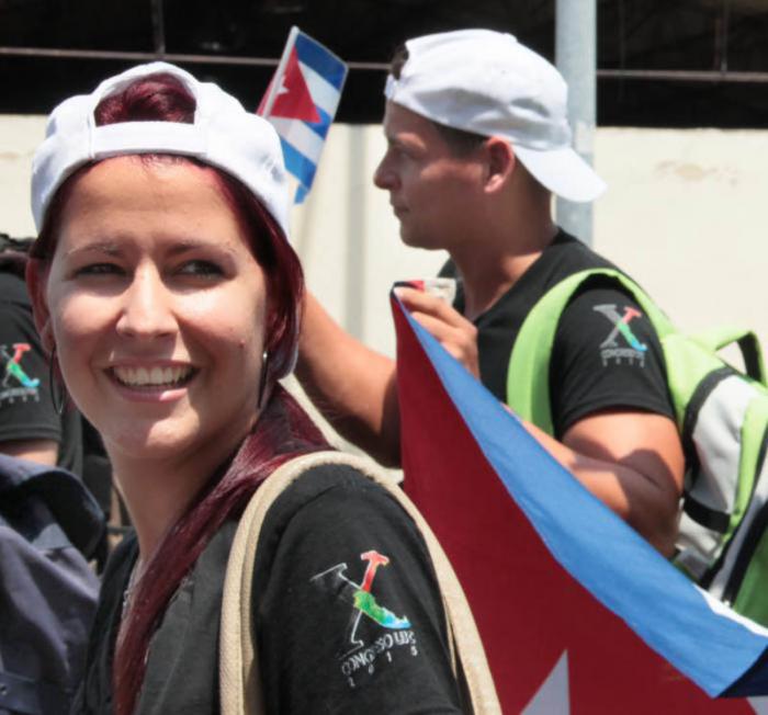 Llegada de los jóvenes delegados al X Congreso de la UJC a la 