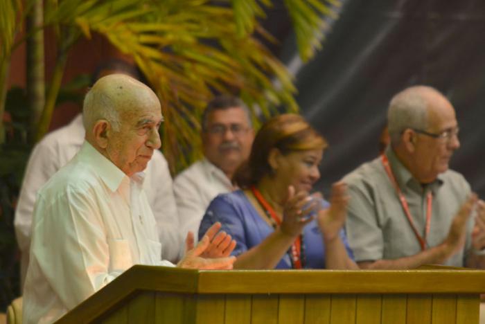 José Ramón Machado Ventura, segundo secretario del Comité Central del Partido, durante la clausura del X Congreso de la UJC.