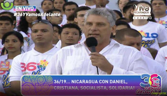 Miguel Díaz Canel en Nicaragua
