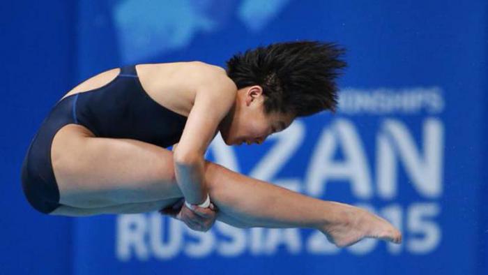 La clavadista Kim Kuk Hyang sorprendió con el oro en la plataforma de 10 metros. 
