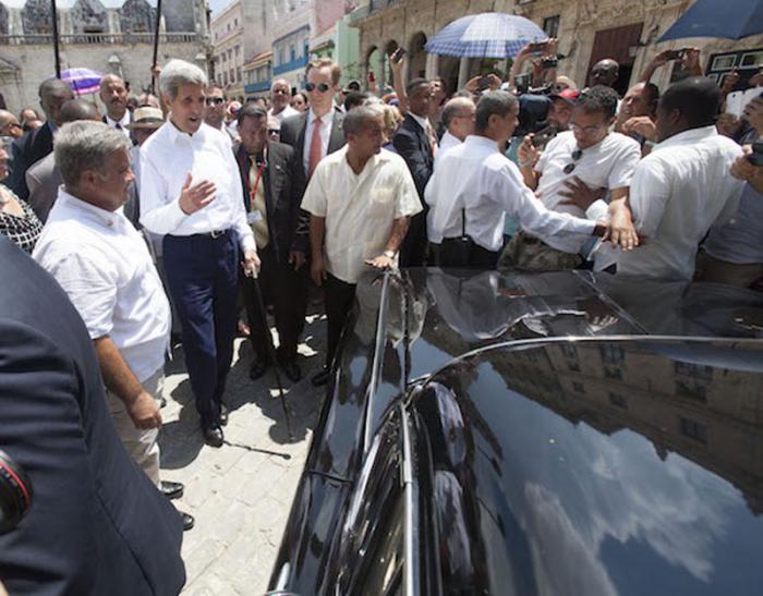  recorrido de John Kerry por La Habana Vieja