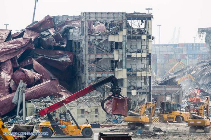 Dos potentes explosiones en un almacén en la ciudad portuaria de Tianjin, norte de China, causaron centenares de muertes. 