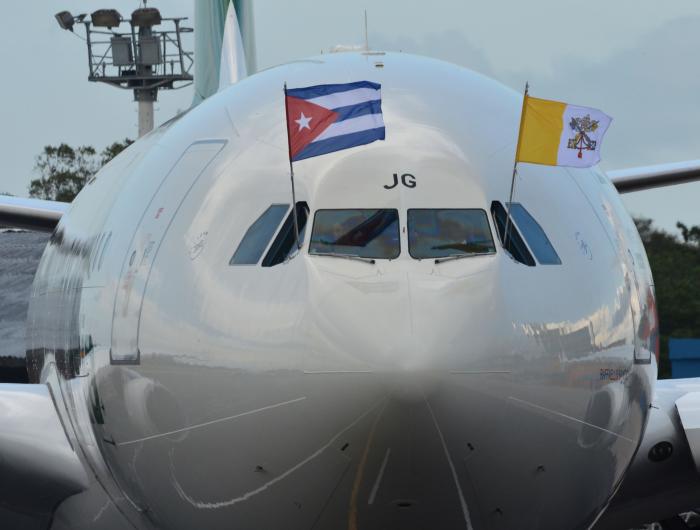 llegada del Papa Francisco a Cuba