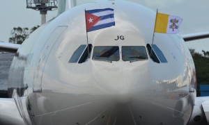 Recibimiento del Papa Francisco a su llegada a Cuba