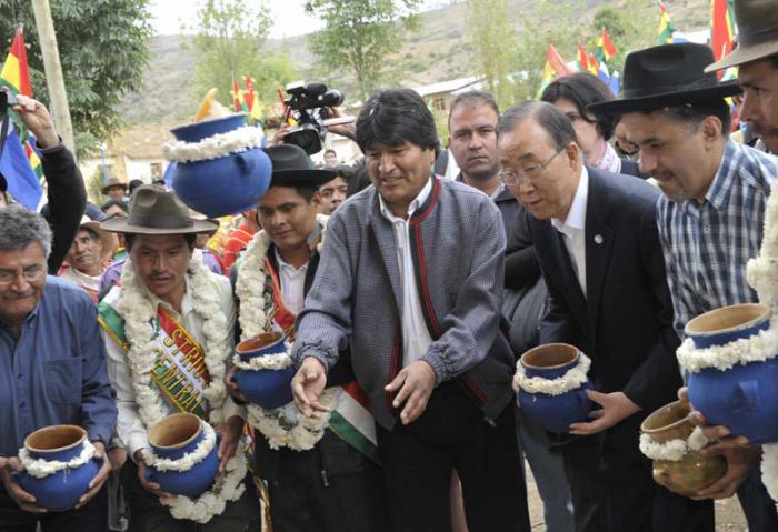 El presidente Morales y el secretario General de la ONU Ban Ki-moon participaron también en la campaña “Mi Árbol” en Bolivia.