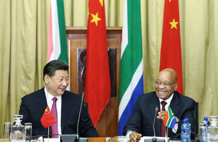 El presidente chino y su homólogo sudafricano