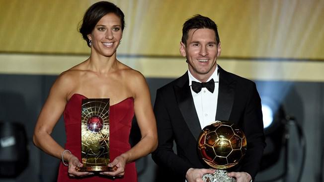  Carli Lloyd (izquierda) y Lionel Messi 