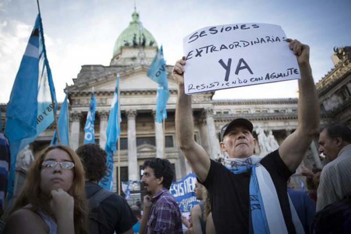 Manifestaciones contra las politicas de macri