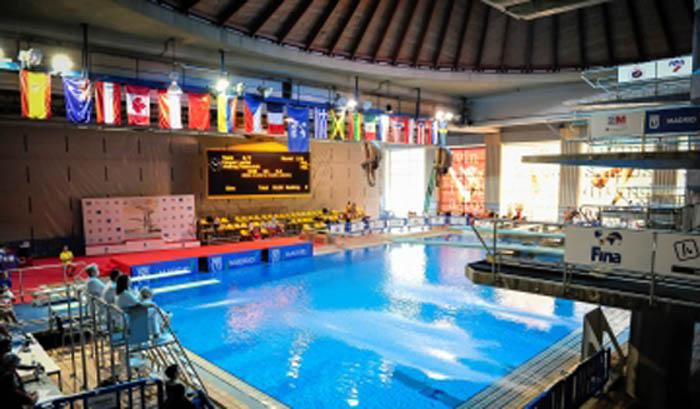 El dia 28 de junio del 2015 se celebro en las intalaciones del centro de natacion mundial 86 en Madrid, espana, el grand prix fina de saltos de trampolin. ( Foto: julian blazquez, FMN)