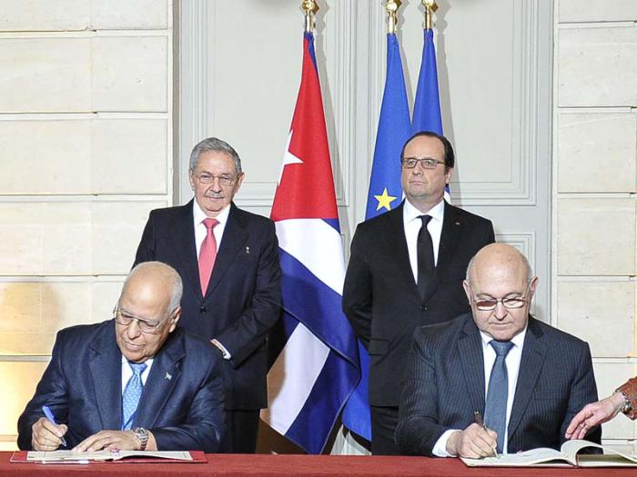 Firma de acuerdos entre Cuba y Francia