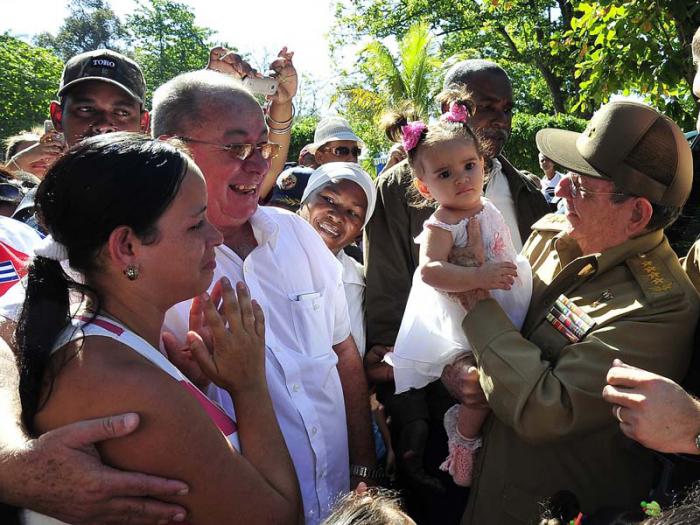 Raúl en Santiago de Cuba
