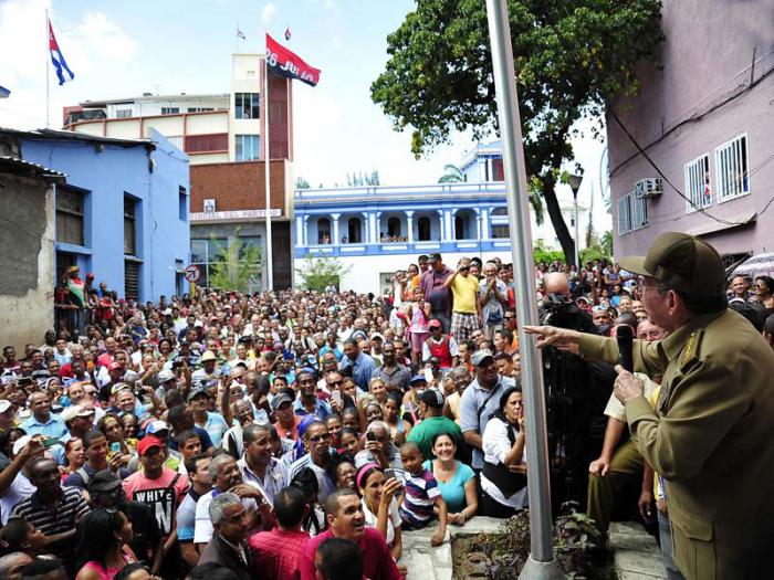 Raúl en Santiago de Cuba