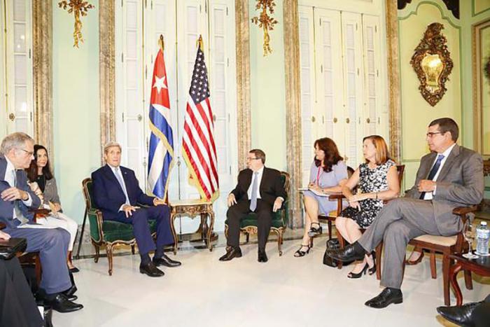 Encuentro Bruno Rodríguez y John Kerry, secretario de Estado, de Estados Unidos. 