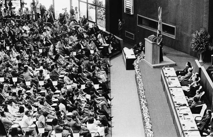 Fidel Castro en el 2do. Congreso del Partido. 
Foto: Jorge Oller, 17 de diciembre de 1980.