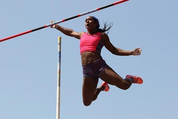 Yarisley Silva en la Liga de Diamante de Birmingham 2016, donde implantó la segunda mejor marca mundial de la temporada. 
