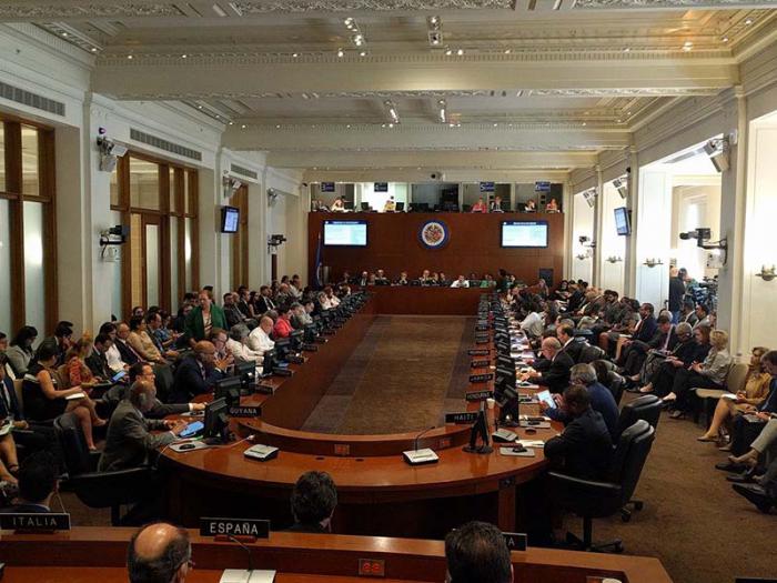 Sesión del Consejo Permanente de la OEA este martes. Foto: Cancillería de Venezuela

