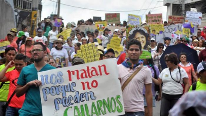 El asesinato de Yaneth se suma al de la líder Berta Cáceres.