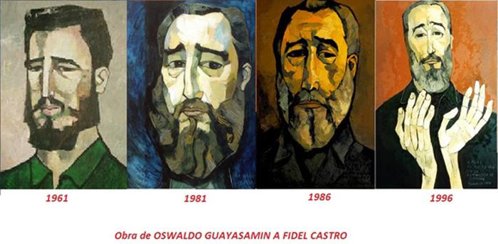 Para captar el alma de Fidel, el pintor ecuatoriano, Guayasamín,  lo retrató en cuatro ocasiones. 
