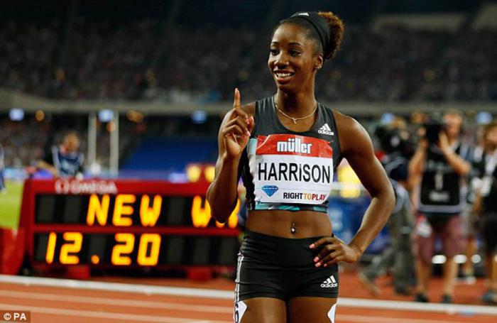 La vallista estadounidense Kendra Harrison, recordista mundial y ausente a los Juegos Olímpicos tras no clasificar en su país, virtual favorita en Suiza. 