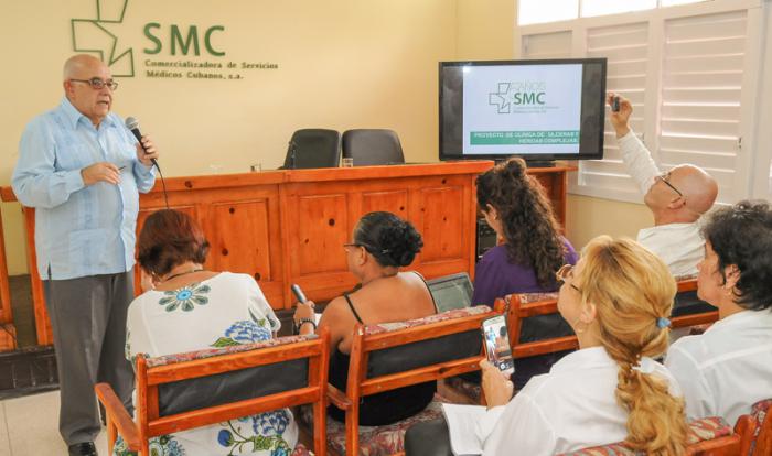 Conferencia de Prensa ofrecida por Dr. José Fernández Montequín, especialista cubano de primer y segundo grado en angiología y cirugía vascular, médico pionero en la aplicación del Heberprot-P.