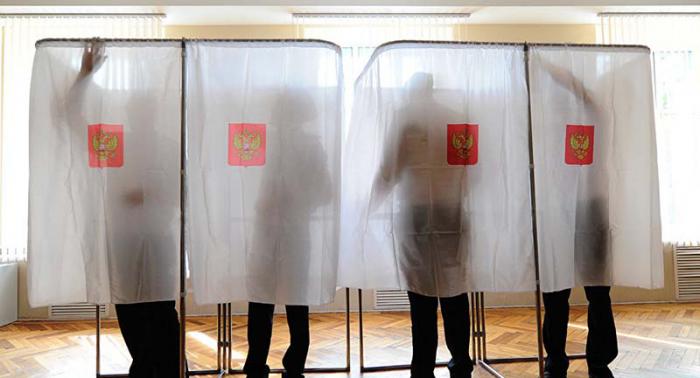 Momentos de las elecciones legislativas en Rusia.