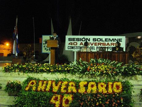Asamblea Solemne del Poder Popular en el municipio de Las Tunas en el aniversario 40 de los Órganos del Poder Popular