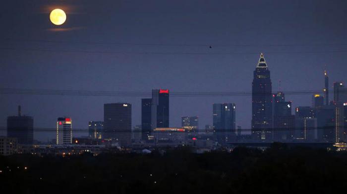 Distrito bancario en Frankfurt, Alemania.