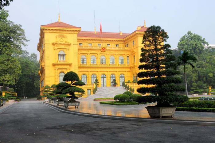 Palacio de Gobierno en la ciudad de Hanoi, capital de Viet Nam.