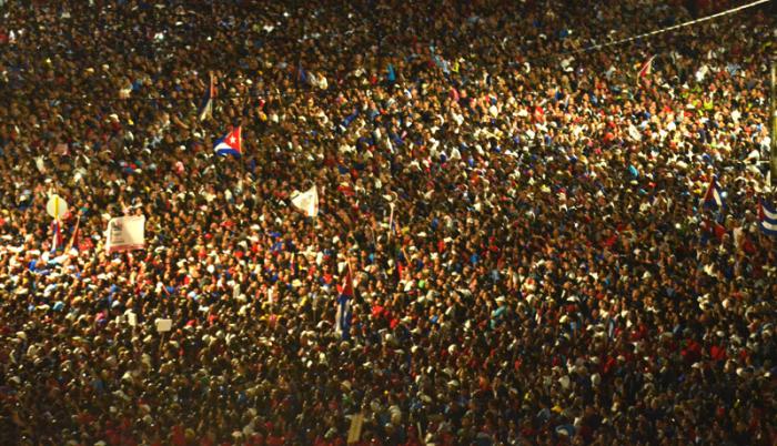 Acto Político por la desaparición física del Comandante en Jefe en la Plaza de la Revolución.