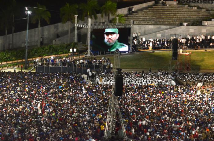 Acto Político por la desaparición física del Comandante en Jefe en la Plaza de la Revolución.