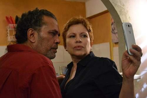 Isabel Santos y el actor Luis Alberto García