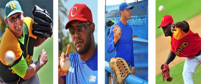 Freddy Asiel, Vladimir García, Lázaro Blanco, Yoanni Yera. Refuerzos de lanzadores en la Serie de beisbol 