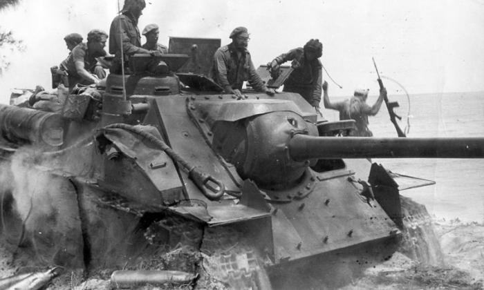 Una brigada contrarrevolucionaria, armada, entrenada y transportada por EE.UU., arribó por la Ciénaga de Zapata, al sur de Matanzas, Cuba, la madrugada del 17 de abril de 1961. Todo el pueblo se movilizó, el Ejército y las Milicias, dirigidos por Fidel, contraatacaron de inmediato. En 60 horas de duros combates fueron derrotados los mercenarios, que se rindieron en Playa Girón al atardecer del día 19 de abril. 