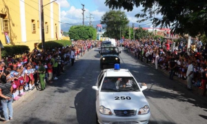La caravana en Santiago de Cuba 