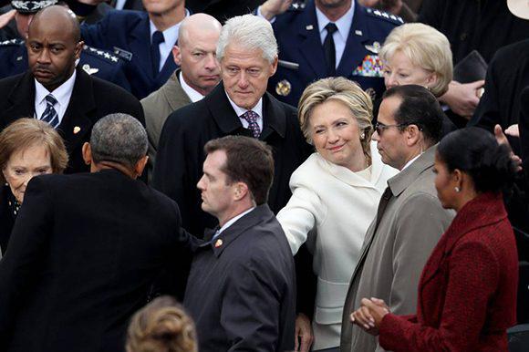 Obama y los Clinton estuvieron presentes en la ceremonia.