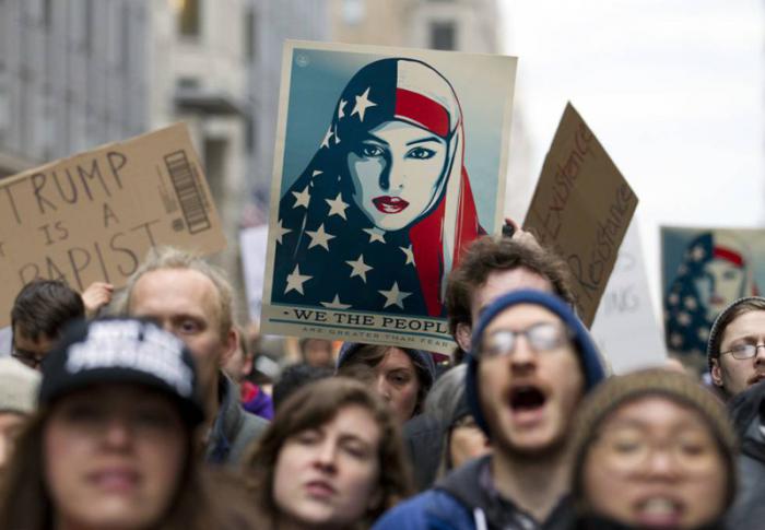 Manifestantes anti-Trump en Washington 