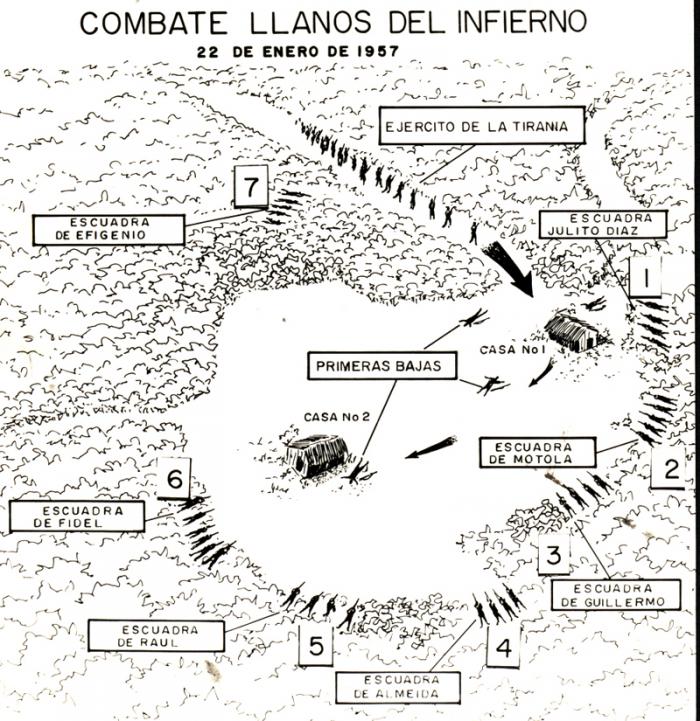Combate Llanos del Infierno, 22 de enero de 1957.
Fotocopia negativo 27/11/1995