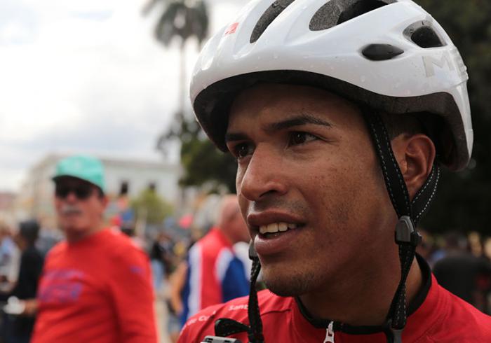 Vuelta ciclística a Cuba. Etapa Cárdenas. Ganador de la etapa Javier Revilla # 15 de Santiago de Cuba.