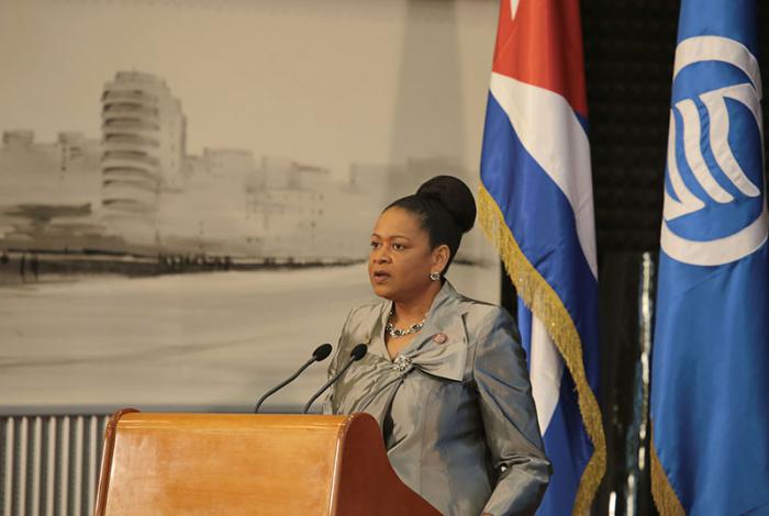Inauguración de la I Conferencia de Cooperación de la AEC. June Soomer, secretaria general de la AEC