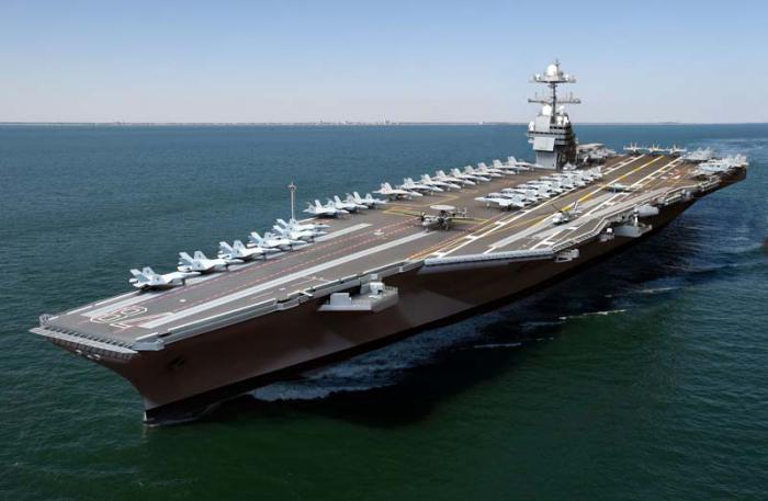 El portaaviones atómico Gerald R. Ford tuvo un costo aproximado de 13 000 millones de dólares. 