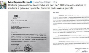 Cuba ofrece mil becas de medicina a proceso de paz en Colombia